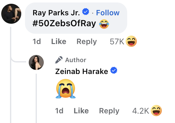 Zeinab Harake Is Looking For The Perfect Wedding Hashtag With Ray Parks ...